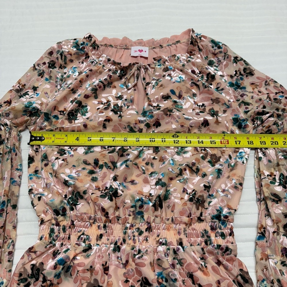 Buddy Love Women's Floral Print Elastic Waist Tiered Mini Dress Size‎ Medium - Picture 7 of 8